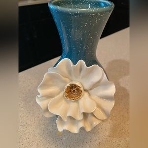 Anthropologie Blue and White Flower Vase